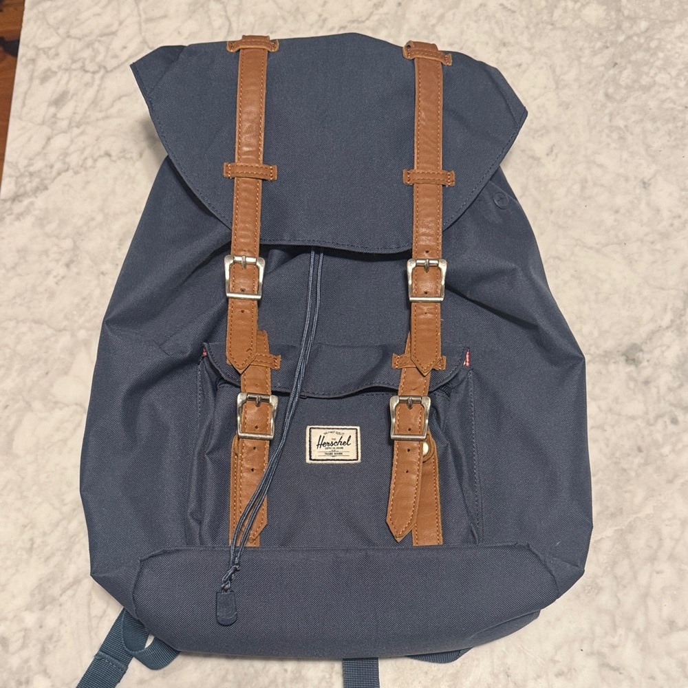 Herschel Supply Company Navy Blue and Brown Backpack